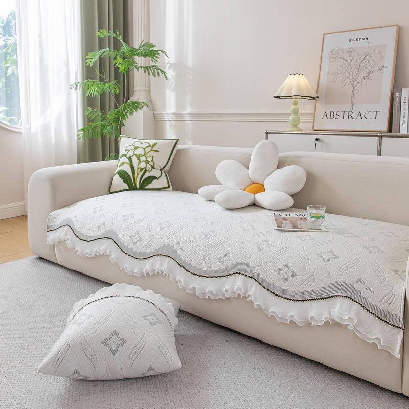 

Light French Ice Silk Sofa Cushion, Irregular Special-Shaped Non-Slip Seat Cushion In Summer, Cool Sofa Cover Towel In Summer 70*70cm