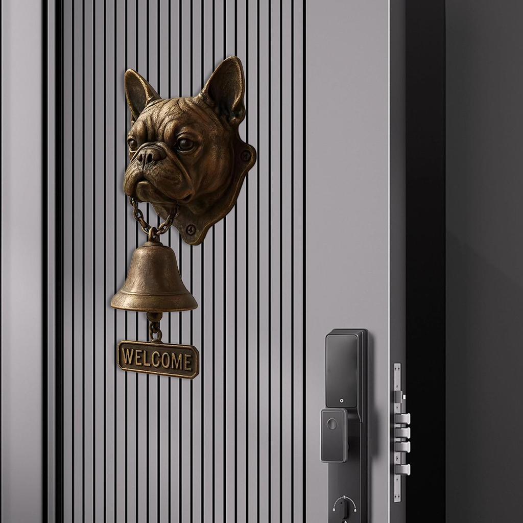 Vintage Dinner Bell Outdoor Decorative Dog Head Shape Door Bell Vintage Farmhouse Doorbell for Front Door Garden Sheds Cottage