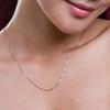 Women's Simple Design 925 Sterling Silver 2mm Snake Chain Lobster Clasp Necklace