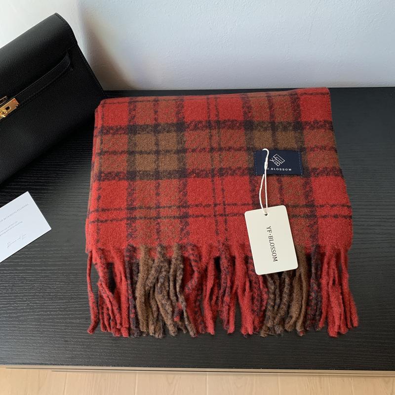 Student atmosphere shows white taro purple scarf women's new winter warm scarf plaid fringed large shawl