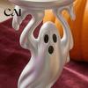 Unique Resin Crafts Cute Ghost Candle Holder, Iridescent Spooky Pedestal for Figurine Taper Candles, Gothic Candlestick Stand Home Table Decor
