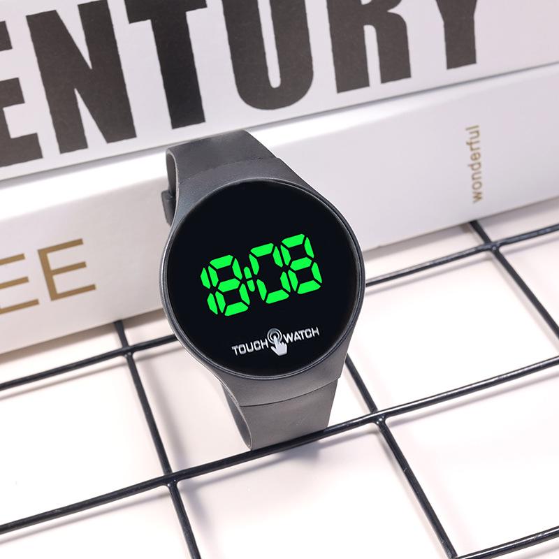 

Унисекс Спортивные часы со светодиодным сенсорным экраном в корейском стиле – Модные, Простые, Дизайн с зеленой подсветкой чёрный