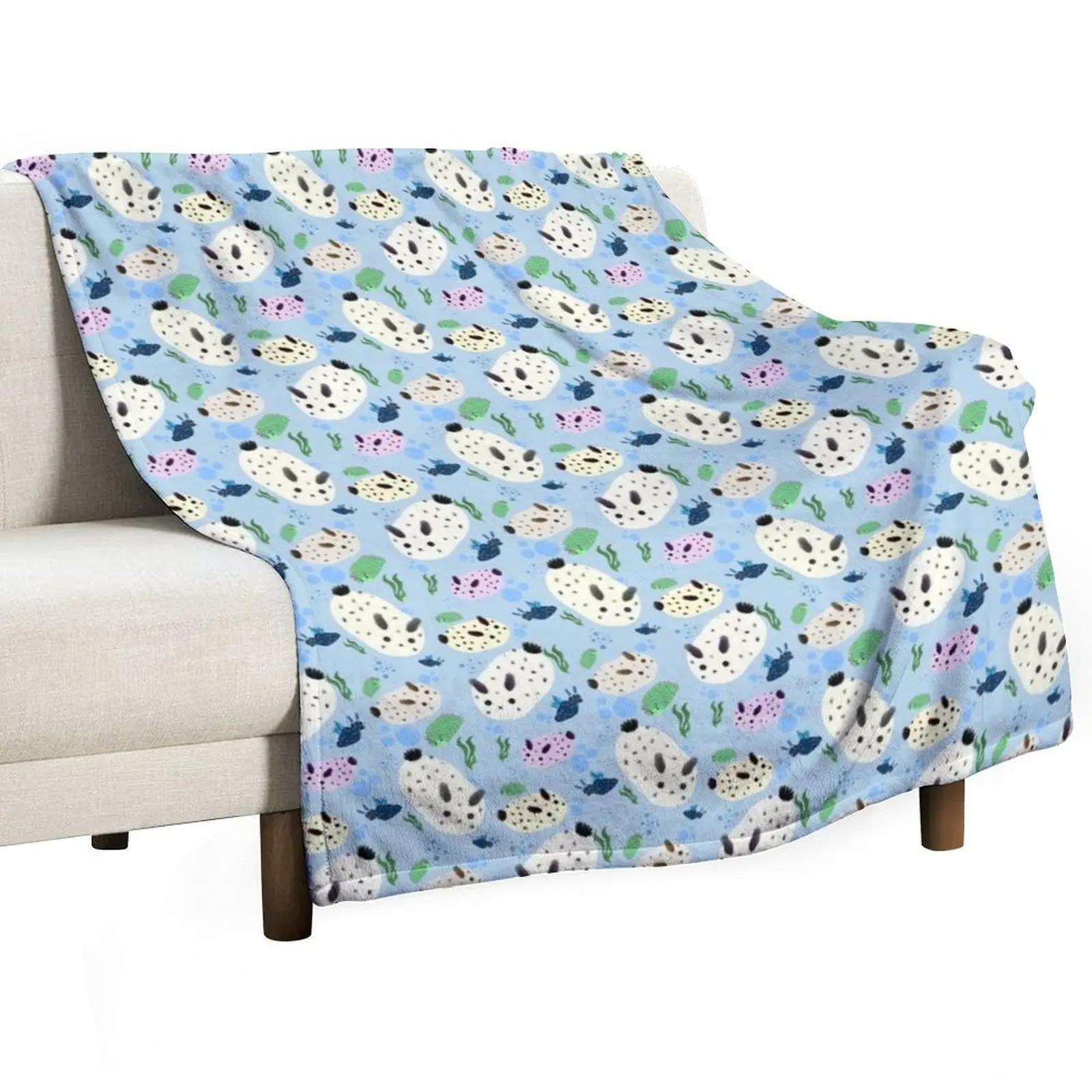 Sea Bunny And Sea Slugs Under The Sea Throw Blanket Decorative Sofas Cute for winter Blankets 75x90cm