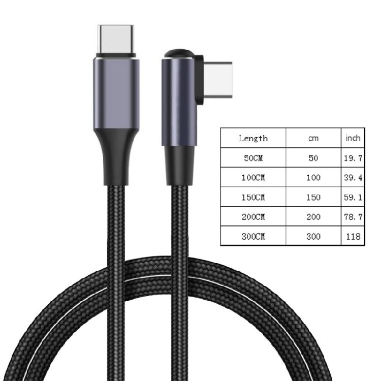 USB C to C 100W Cable Fast Charging 90 Degree Bendable Type-C Cord 480Mbps Fast