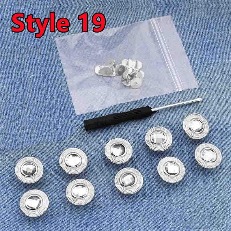 10 PEZZI Bottoni per Jeans di Ricambio 17mm Senza Cucitura Bottone in Metallo Kit di Riparazione Bottoni per Jeans Rimovibili Senza Chiodi Set Accessori da Cucito