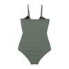 Korean Style Solid Color One Piece Swimsuit Women Tummy Control Slimming Swimwear