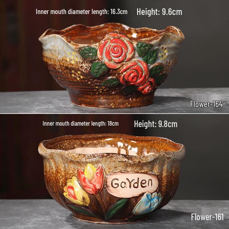 Большой керамический горшок для суккулентов