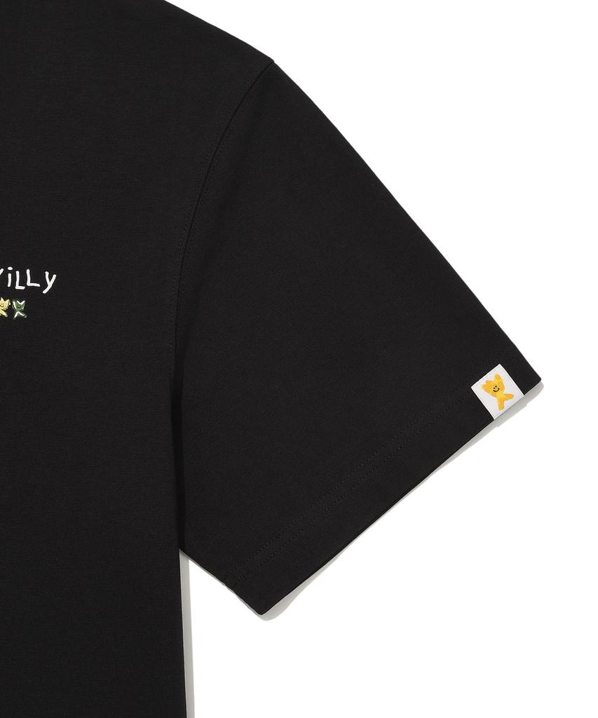 WACKY WILLY Kiki Typographic Short Sleeve T-Shirt Black