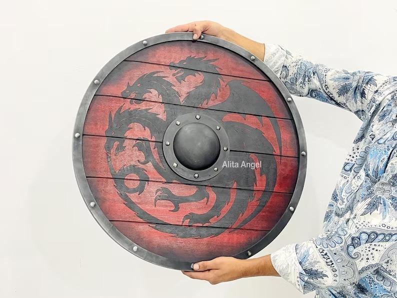 Dragon Shield: Game of Thrones Inspired Cosplay - Wooden Viking Shield