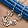 925 Sterling Silver Delicate Square and Round Spiral Necklace for Women, Fashionable Party Gift, Wedding Accessory