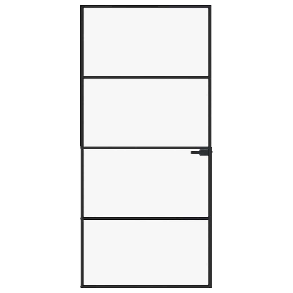 Vidaxl Interior Door, Black, 93X201.5 Cm, Glass and Aluminum