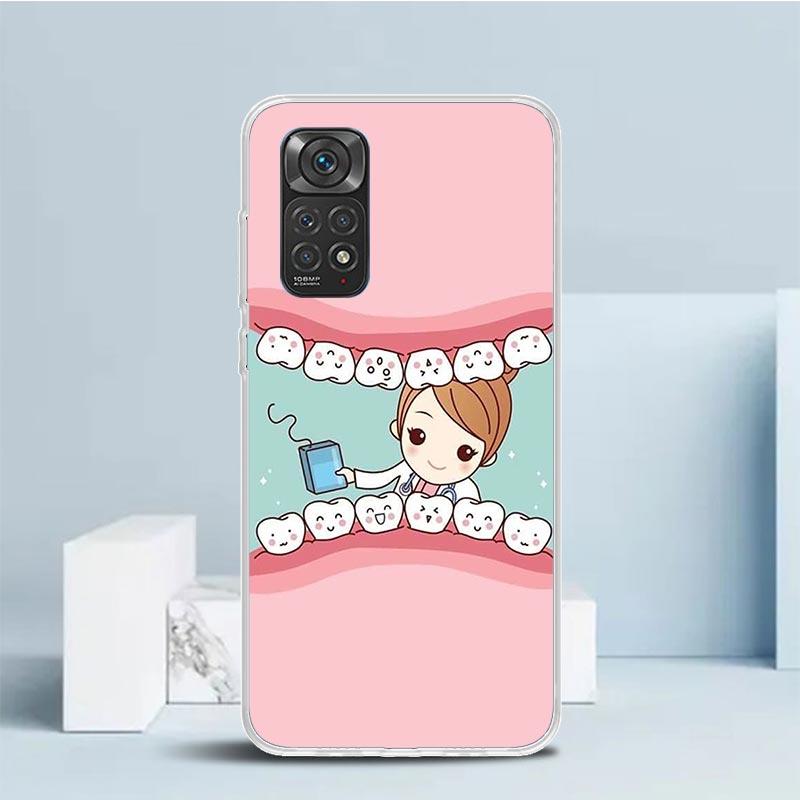 Wisdom Teeth Dentist Tooth Phone Case For Xiaomi Redmi Note 15 14 14S 13 12S 12 Pro Plus 11S 11 11T 11E 10S 10 + Soft TPU Back C