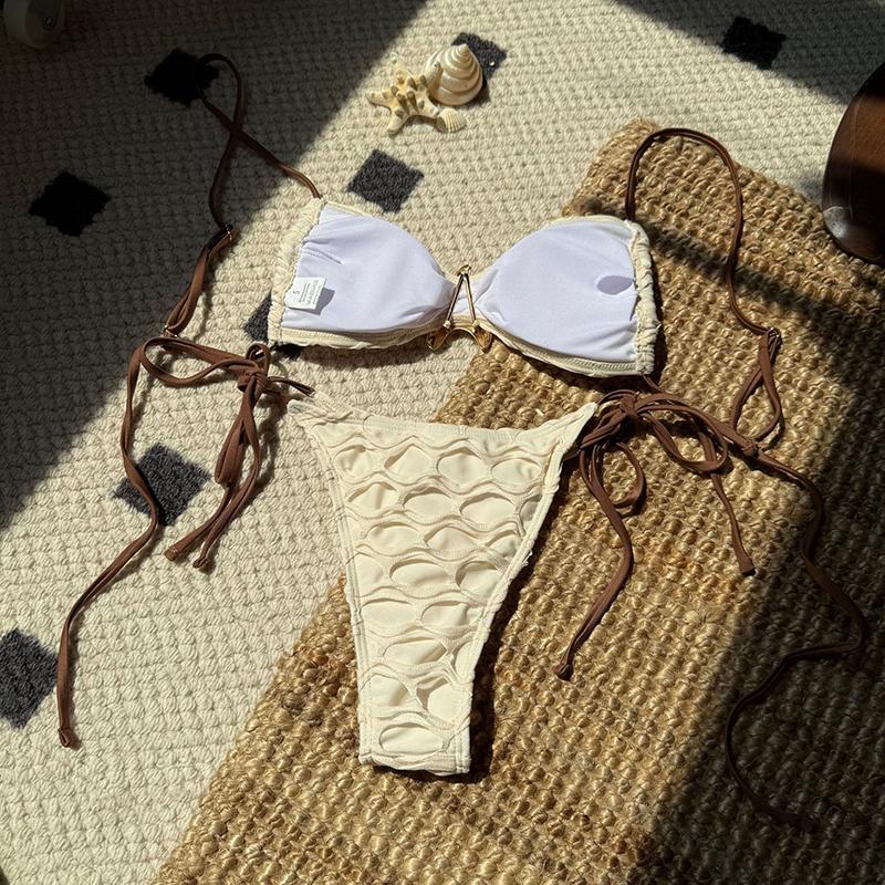 Metal Star High Cut Leg Strappy Bikini Women Swimwear Female Swimsuit Two-pieces Bikini Set Bather Bathing Suit Swim