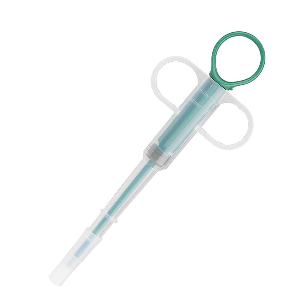 10 Stück Haustier Tier Katze Hund Medizin Fütterungswerkzeug Pille Tablette Kapsel Schieber Futterspender (Grün)