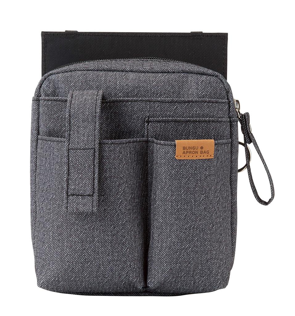 Kutsuwa Stationery Apron Bag, Denim, Holder, Black, BE013BK
