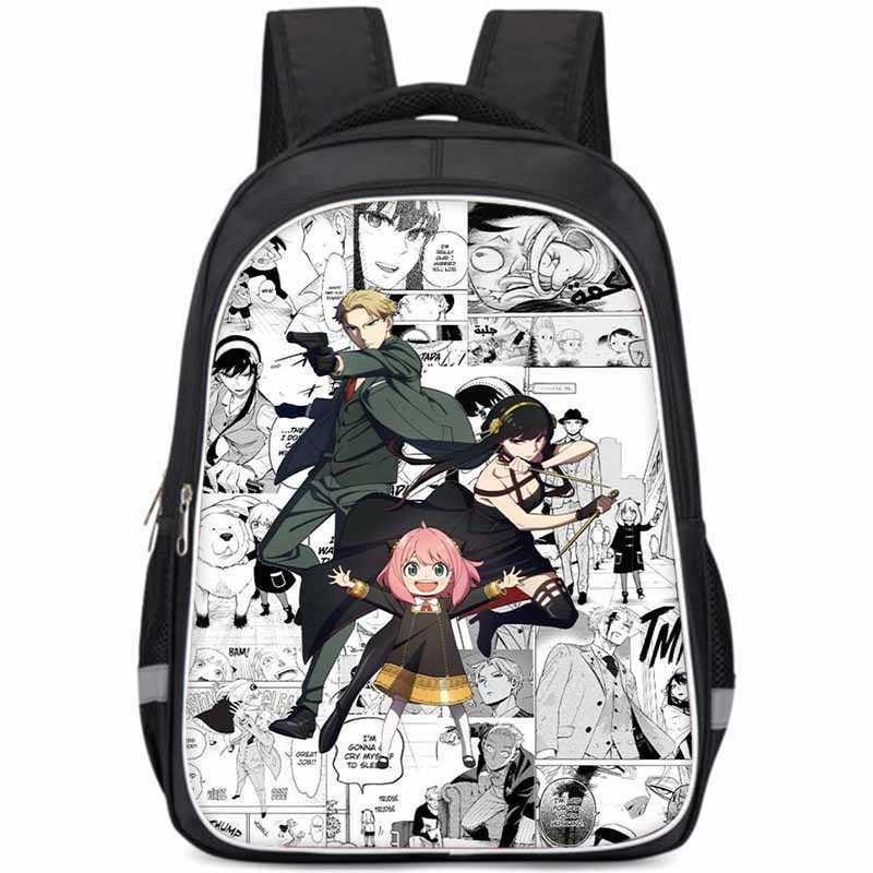Geräumiger Spy Family Rucksack für Kinder Leichte Oxford-Stoff Schultasche