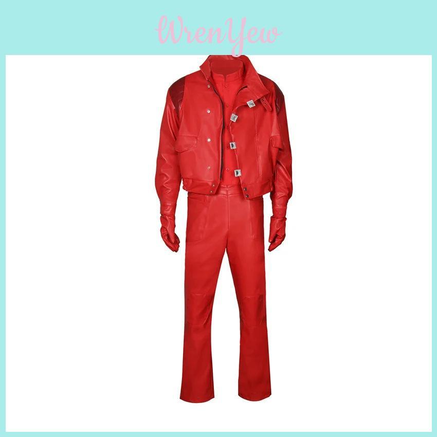 Giacca cosplay di Akira in pelle sintetica PU, abbigliamento streetwear da motociclista per giochi di ruolo anime.