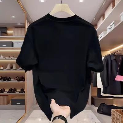 Round Neck Printed Short Sleeved Men's Summer 2026 New Heavyweight 100% Pure Cotton Loose and Stylish Half Sleeved T-shirt with a High-end Feel