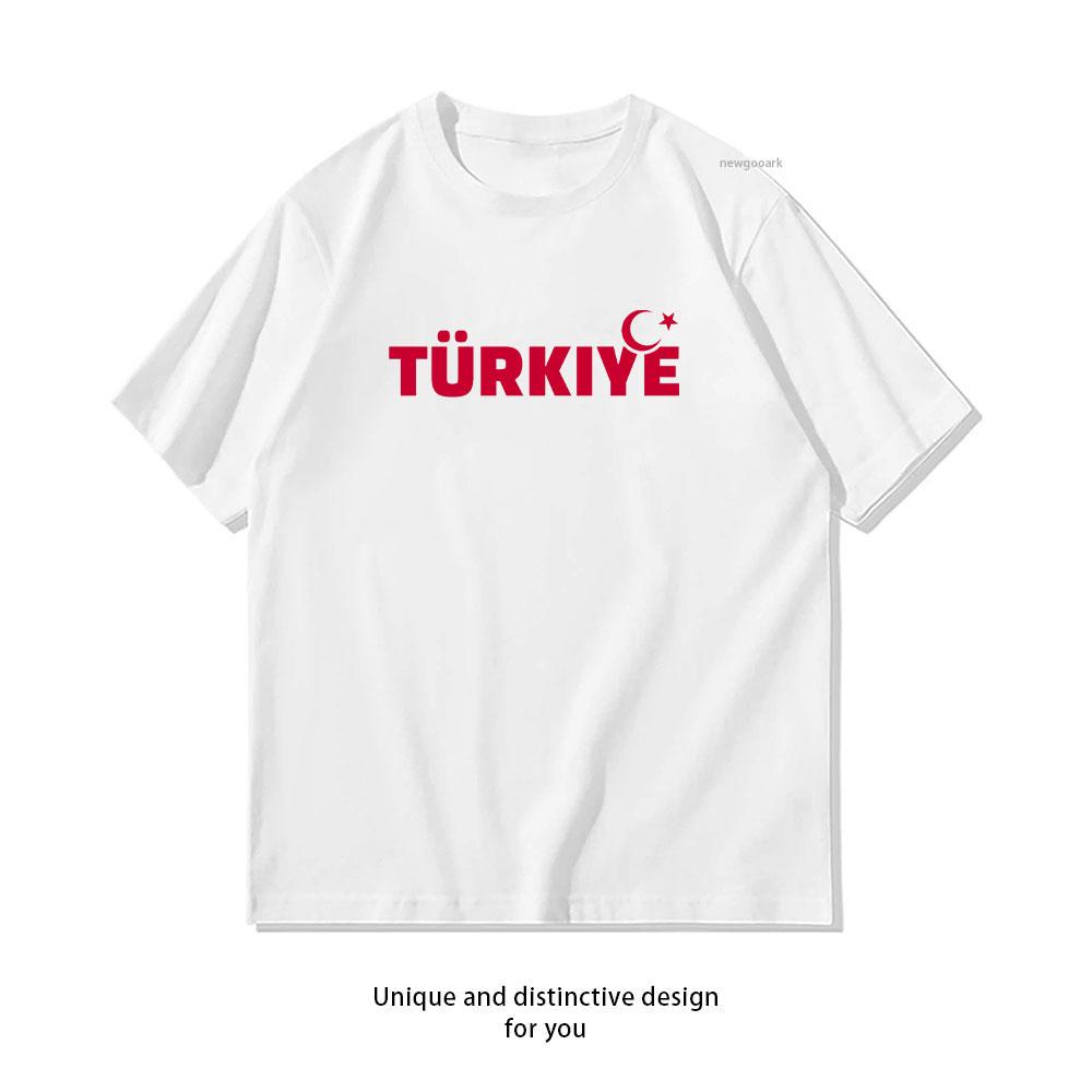 Trkiye Turkije Klassiek T-shirt Dames Unisex Casual Katoen Grafische T-shirts Creatieve Streetwear Klassieke Esthetische Korte mouw