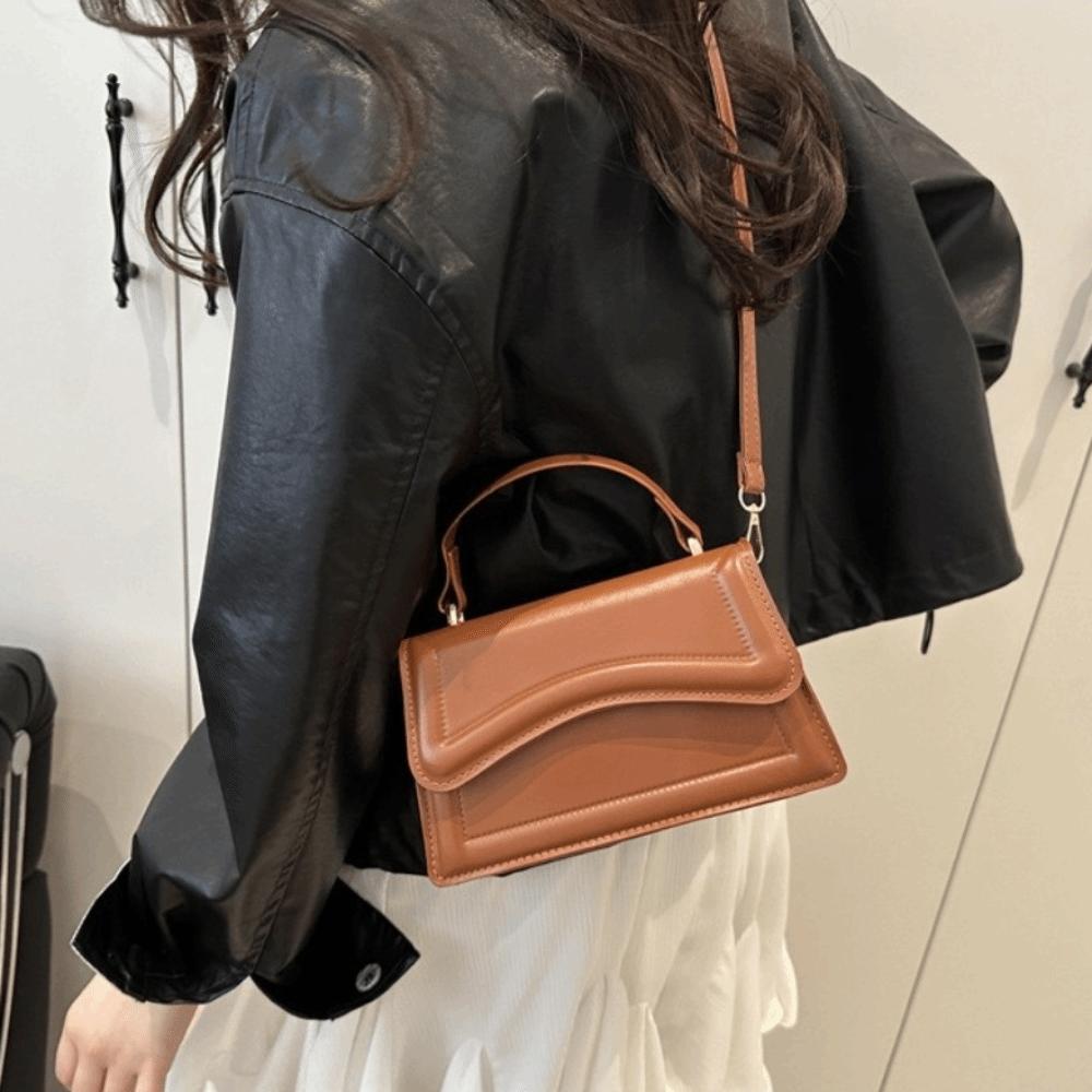 Gift Solid Color PU Leather Handbag Casual Elegant Women's Shoulder Bag Small Size Trendy Crossbody Messenger Tote Women