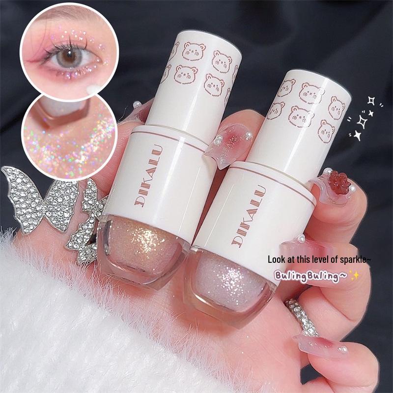DIKALU Little Bear Glitter Liquid Eyeshadow - Shimmery, Pearlescent Eye Makeup