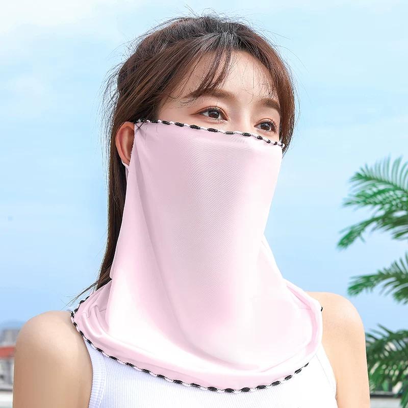Sunscreen Veil Women's Outdoor Sports Magic Headband Cycling Mask Ice Silk Neck Protection Ear Hanging Scarf Men's Thin Bandana