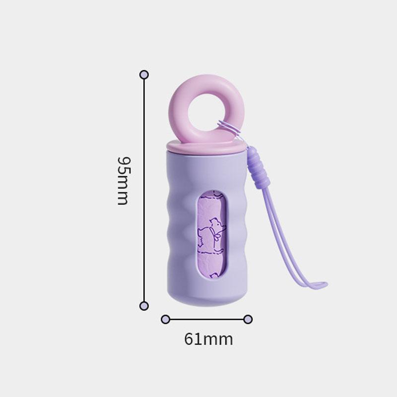 Portable Dog Poop Bag Dispenser with Hanging Rope Screw-on Lid Dogs Cats Waste Bag Box for Outdoor Activities Pets Accessories