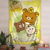 Rilakkuma  Korilakkuma Scooter Tapestry  Cute Pink Wall Hanging with SanX Characters Ideal for Cozy Bedroom  Kawaii Decor