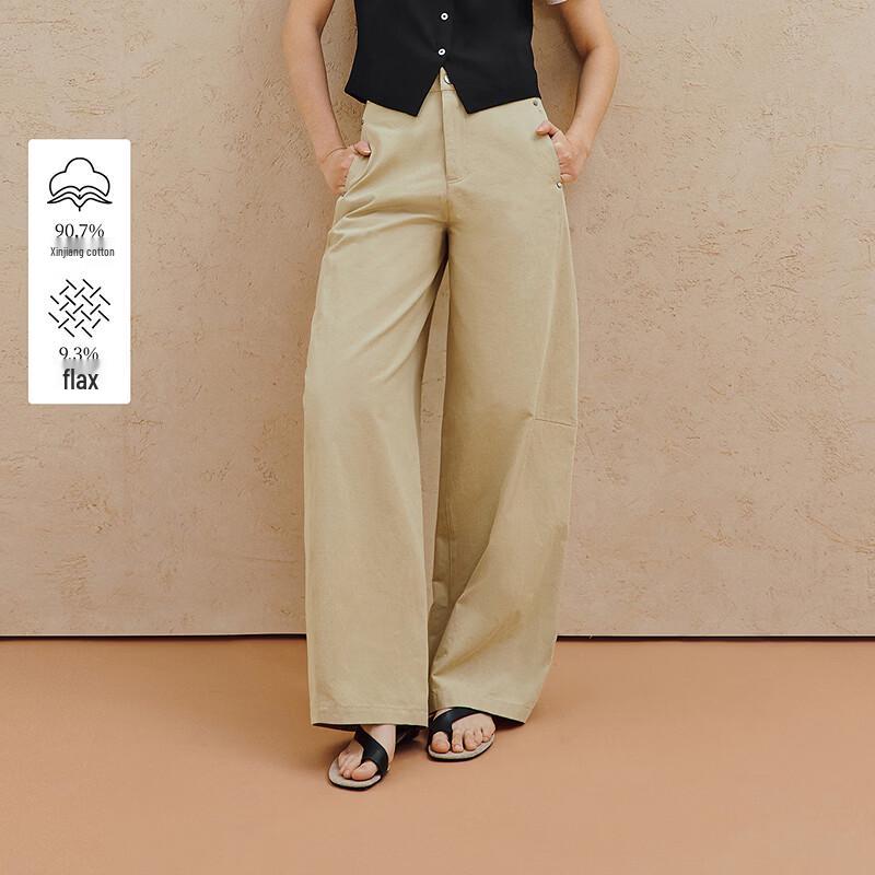 INMAN Women s Linen Cotton Wide-Leg Pants 28