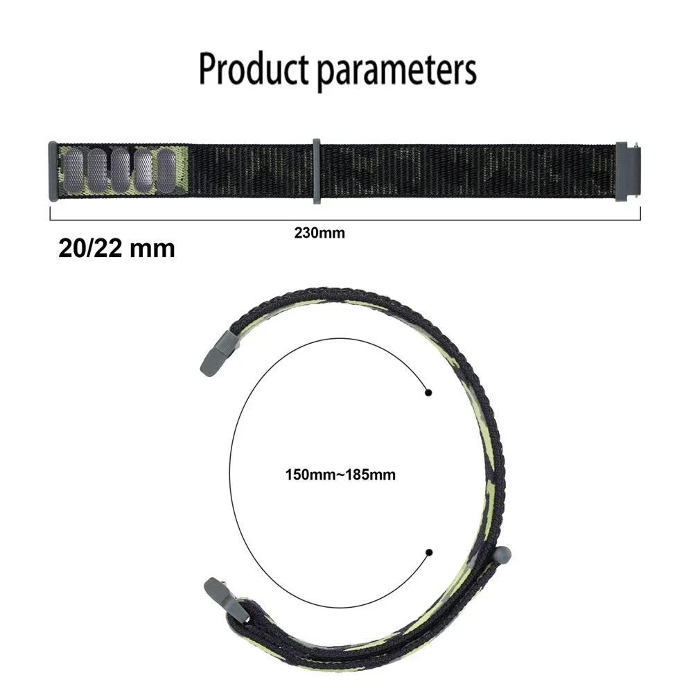 20mm 22mm Nylon Loop Strap for Garmin Forerunner 55 165 965 265 265 Music Venu 3/2 Bracelet Band for Garmin Active/Vivoactive 5