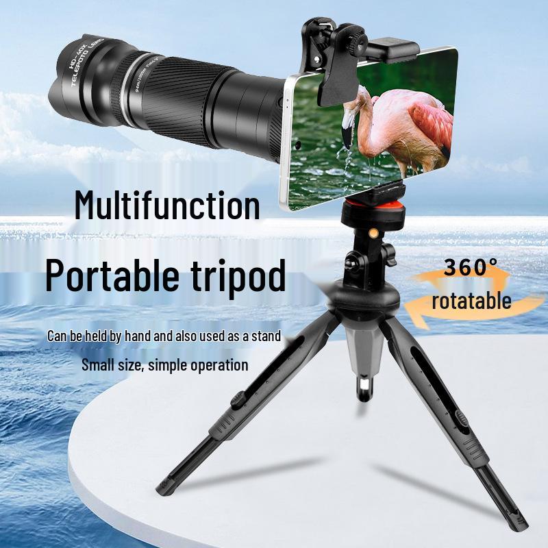 40x HD Monocular Telescope: High-Magnification, Wide-View Retractable Lens for Mobile Live Streaming