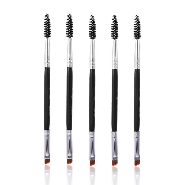 5Pcs Professionelle Schwarz Augenbraue Geneigt Flache Abgewinkelt Pinsel Make-Up-Tool Holz Pol Eyeliner Lidschatten Augenbraue Frauen Kosmetik
