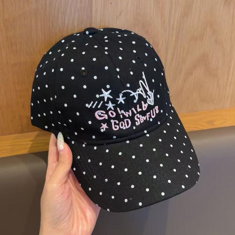 Cartoon Cat Bear Cat'S Ears Baseball Hats New Women Sunshade Polka Dot Versatile Sweet Fashion Niche Peaked Caps