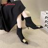 Fashion Aphixta 5cm Thin Heels Ankle Boots Elegant Woman Modern Boot Pointed Toe Concise Stretch Fashion Women's High Boots