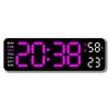 Sveglia Digitale Elettronica Rettangolare a LED Luminosità Regolabile Font Colorato Orologio da Parete Numerico Creativo per Decorazione Camera da Letto