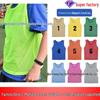 Numbered Mesh Training Vest for Team Sports Competition Uniforms with Custom Logo