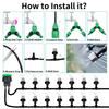 10-20M Garden Misting Fog Nozzle Spray Head w/ 4/7mm Tee Connector for Patio Lawn Automatic Plant Watering System