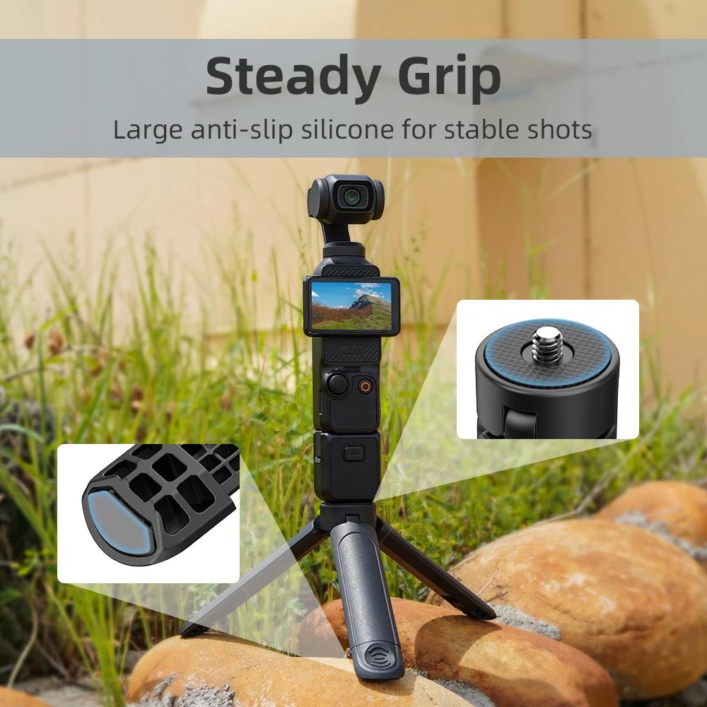 Flymile Extendable Mini Camera Tripod, Portable Selfie Stick Handle Grip Desktop Webcam Tripod for DJI Pocket 4/Insta360 X5