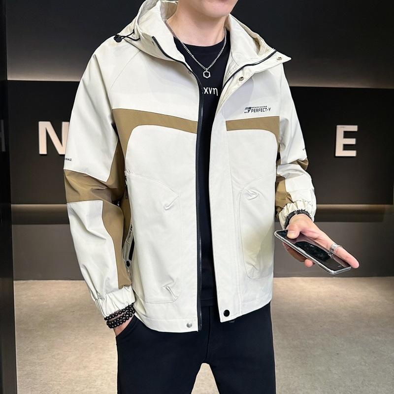 Arbeitsjacke Herren Frühling und Herbst Neue Lockere Kapuzenjacke Herren Frühling Lässige Oberteile