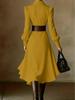 Autumn 2025 Elegant White Waist-Cinched French Formal Dress