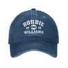 Robbie Williams Live Concert Men Women Baseball Cap RW Singer Distressed Washed Hat Outdoor Workouts Adjustable Snapback