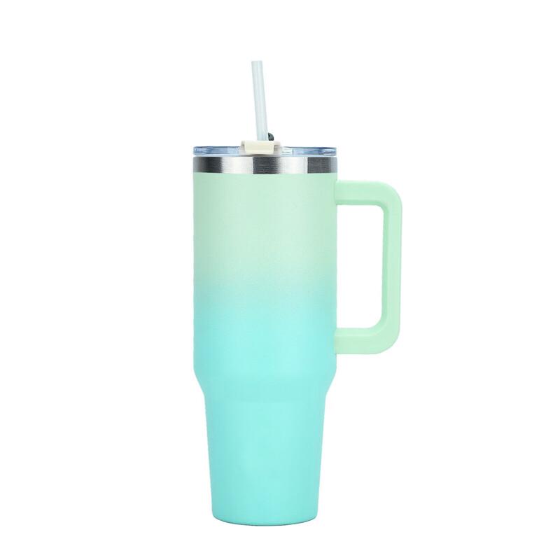 MRSIKEY Insulated Coffee Travel Mug with Handle and Straw