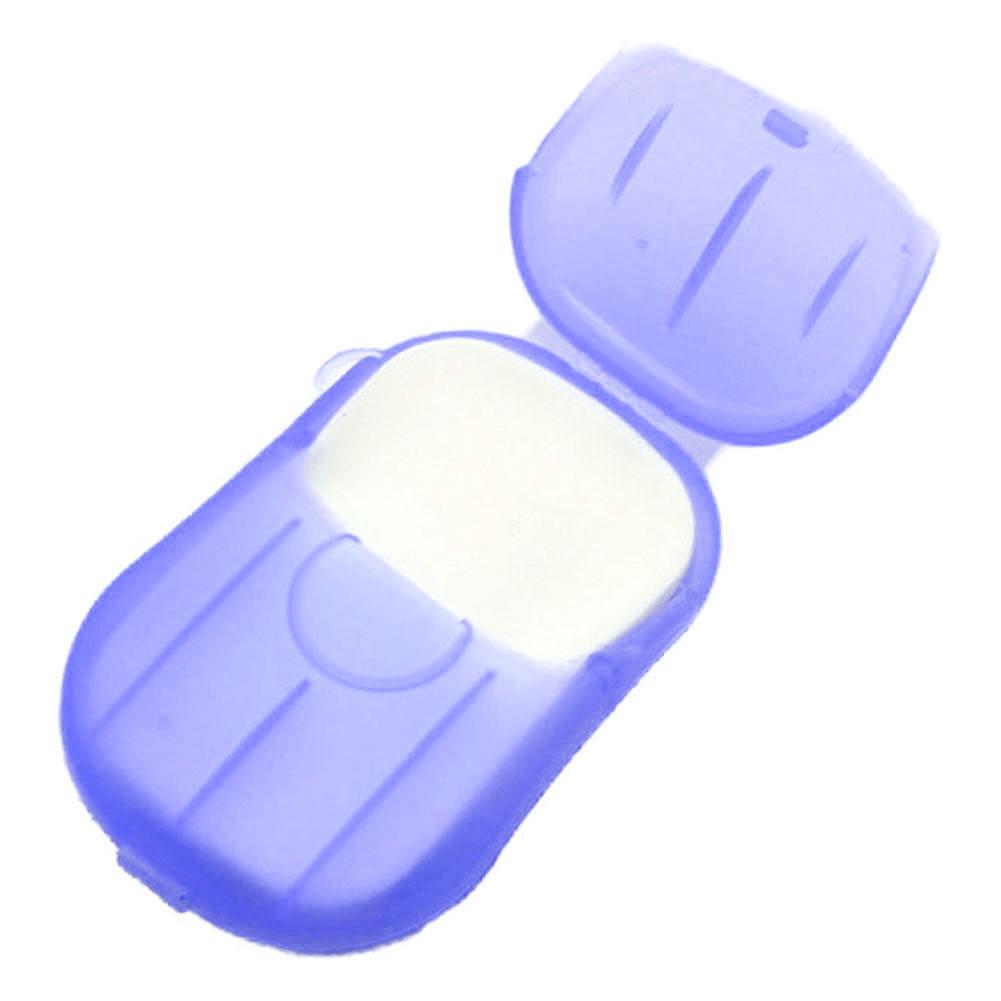 

20Pcs Disposable Travel Soap Paper Sheets Skin Friendly Mini Paper Soap Sheets Portable Soap Flake with Box for Outdoor Travel