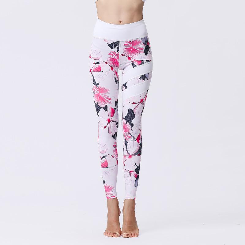 New yoga pants women's tight high waist hip lift quick-drying leggings sports fitness yoga suit printing
