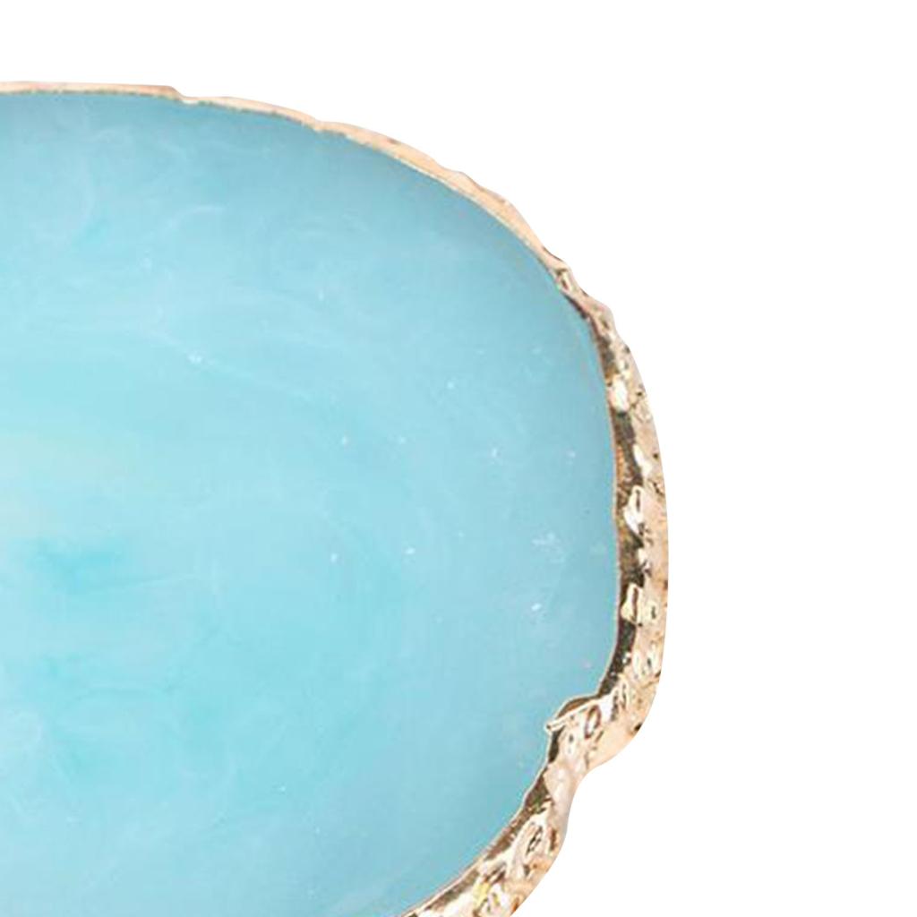 Nail Art Palette Gold Hem Trim Agate Texture Resin Nail Art Color Mixing Display Board for Nail Salon Blue