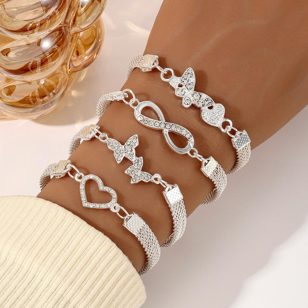 New diamond-encrusted devil's eye bracelet creative retro simple alloy single-layer trendy personalized jewelry