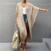 Beach Cover Up Cardigan V-neck Half Sleeve Quick-Drying Breathable Loose Fit Swimwear Coat with Tie Design