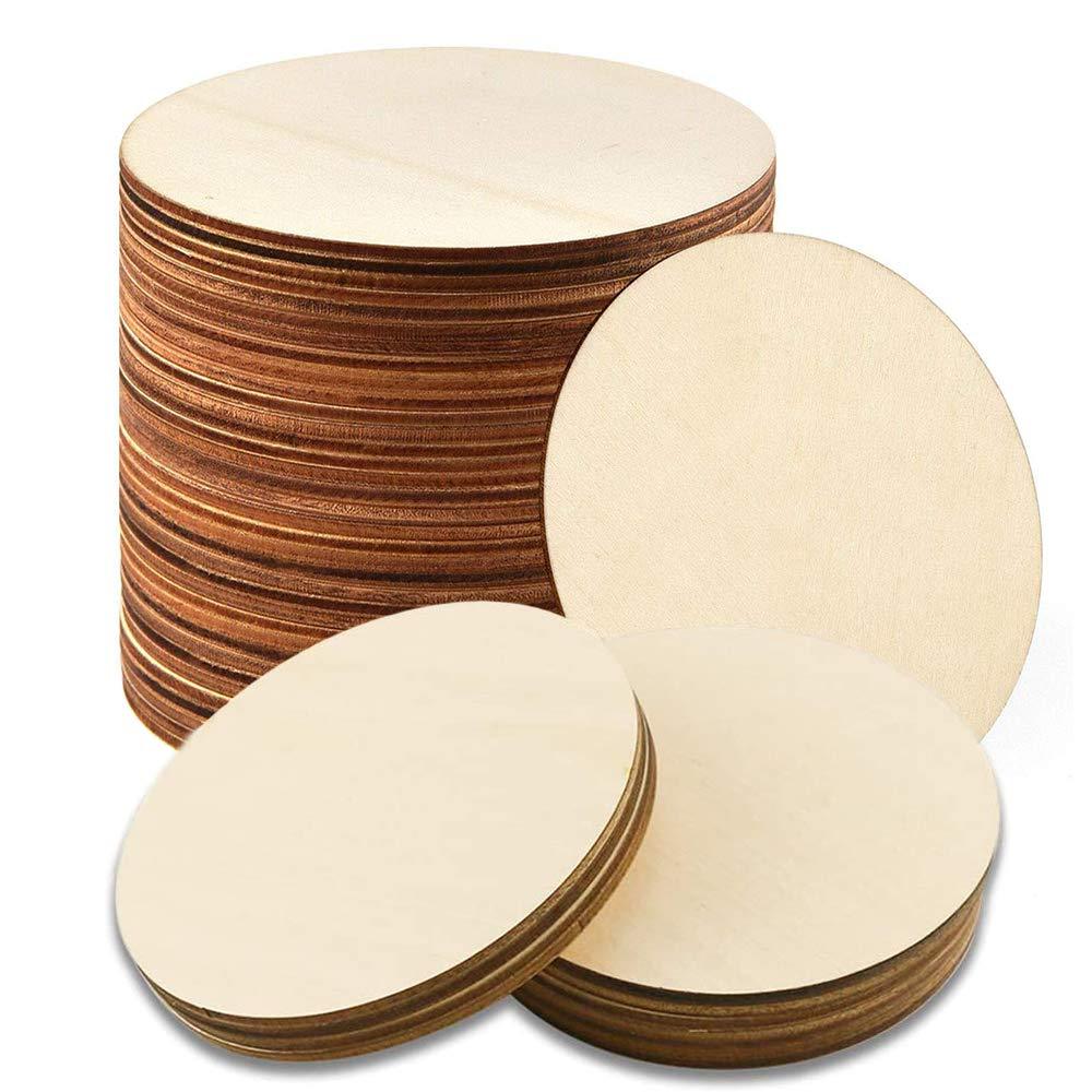 Diy Wood Disc Laser Cutting Poplar Disc Children Handmade Round Wood Chips Teaching Aids