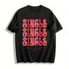Vintage Heart Single Letter Print Casual T-Shirt Pure Cotton T-shirt