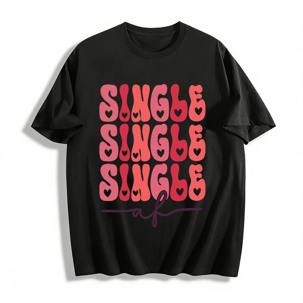 Vintage Heart Single Letter Print Casual T-Shirt Pure cotton T-shirt XXS